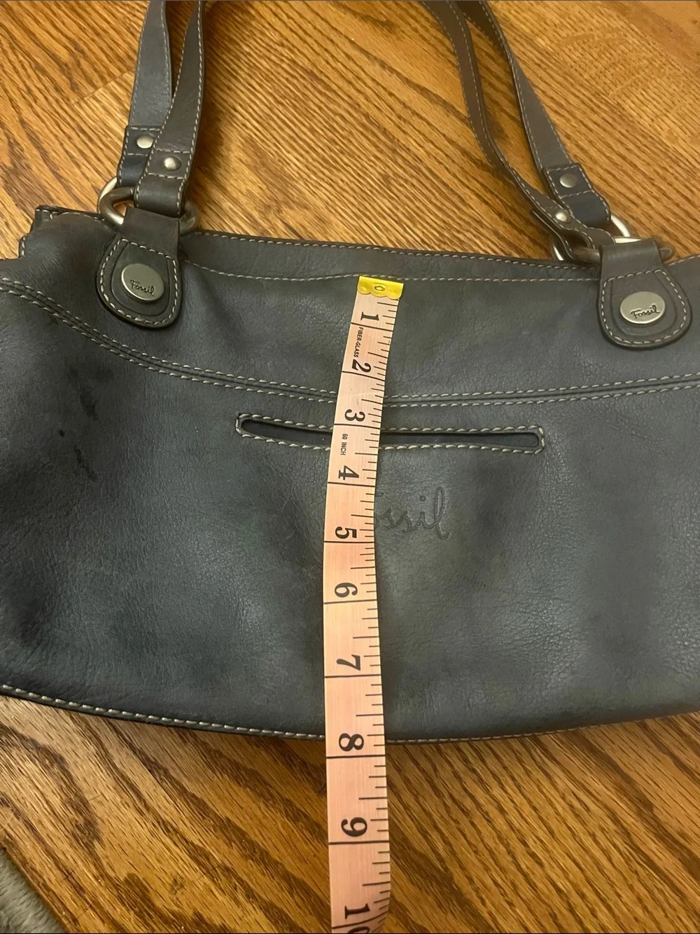 Vintage Fossil leather east-west shoulder bag